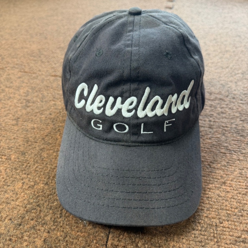 Cleveland Golf Hat Mens B+ Adjustable Strapback Dad Cap Script Logo Embroidery